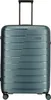 A teal colored suitcase with a telescopic handle extended. Produktbild-Vorschau