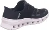 A side view of a black Skechers Slip-ins shoe with a white sole. Voir les images du produit
