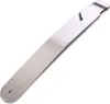 A stainless steel tool with a hook and a hole at the end, isolated on a white background. Anteprima dell’immagine prodotto