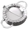 A stainless steel dumpling maker with handles. Produktbild-Vorschau