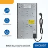 The back of an induction cooktop is shown with descriptive icons and text on the left side, and the brand logo at the bottom right. Produktbild-Vorschau