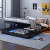 Letto matrimoniale 160x200 cm beige design flottante con Anteprima dell’immagine prodotto 2