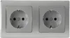 ChiliTec DELPHI Set 2 prises + cadre double 250V~/ 16A, Voir les images du produit 1