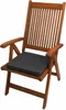 A wooden garden chair with a dark gray cushion, shown against a white background. Produktbild-Vorschau