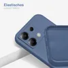 Close-up of a blue phone case, showing the camera cutout and the interior texture. Produktbild-Vorschau
