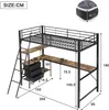 Flieks Etagenbett Metallbett 90x200cm mit Schreibtisch und Produktbild-Vorschau 7