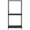 A black, two-shelf bookcase against a white background. Produktbild-Vorschau