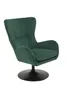 A green armchair with a black base on a white background. Produktbild-Vorschau