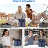 Collage of lifestyle images showing a water filter pitcher in different settings: a picnic, a home office, and a living room. Podgląd zdjęcia produktu
