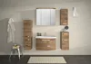 A modern bathroom vanity set displayed against a light gray wall. Produktbild-Vorschau