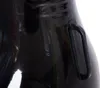 A close-up of a black inflatable dog figure, showing a handle detail. Voir les images du produit