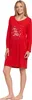 A woman wearing a red nightgown with 'Ho Ho Ho!' printed on it. Produktbild-Vorschau