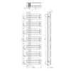 Technical drawing of a radiator with dimensions and connection details. Produktbild-Vorschau