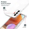 A clear phone case is shown on a phone, highlighting its protective features. Produktbild-Vorschau