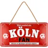 LANOLU Retro Blechschild Hier wohnt ein Köln Fan, Fussball Produktbild-Vorschau 1