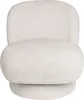 A cream-colored bouclé fabric armchair with a swivel base. Podgląd zdjęcia produktu