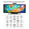 A product image showing a car dashcam display with various icons and features listed below. Produktbild-Vorschau