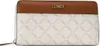 A white and brown L.CREDI wallet with a repeating logo pattern. Anteprima dell’immagine prodotto
