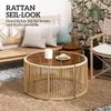 Outsunny Beistelltisch aus Polyrattan Kaffeetisch mit Produktbild-Vorschau 4