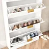 VOWNER Schuhschrank Weiss, 80 x 17 x 108 cm, 3 Klappen, Produktbild-Vorschau 7