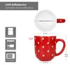 6er Set Love Kaffeebecher Porzellan rot weiße Herzen 300ml Produktbild-Vorschau 6