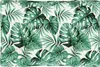 A close-up view of a cushion with a tropical leaf pattern. Produktbild-Vorschau