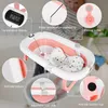 Faltbare Babybadewanne mit digitalem Thermometer und Kissen Produktbild-Vorschau 4