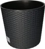 A black planter pot with a woven texture. Anteprima dell’immagine prodotto
