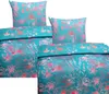 Mikrofaser Satin Bettwäsche  Blumen 135x200 80x80 Set 2tlg. Produktbild-Vorschau 1