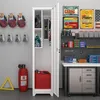 Armadio metallico per scope bianco 165 cm con ripiani e Anteprima dell’immagine prodotto 6
