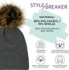 styleBREAKER Uni warme einfarbige Strick Bommelmütze mit Produktbild-Vorschau 5