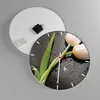 Wanduhr - Rund - Glasuhr - Tulpen Blume Pflanzung Pflanze - Produktbild-Vorschau 2
