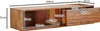 A wooden TV stand with dimensions indicated by measurement lines and text. Produktbild-Vorschau