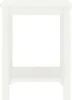 A close-up, straight-on view of a white end table from the front. Produktbild-Vorschau