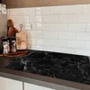 KitchenYeah© Herdabdeckplatte Marmor - Schwarz - Weiß - Produktbild-Vorschau 5
