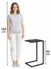 Anwicar Beistelltisch Sofatisch Laptoptisch C-Form Schwarz Produktbild-Vorschau 9