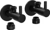 Eckventil 2er-Pack - Messing - Schwarz matt - massiv Produktbild-Vorschau 1