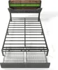 A bed frame with a headboard and drawers, shown from a top-down perspective against a white background. Anteprima dell’immagine prodotto