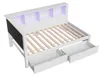 Kiefernholz-Schlafsofa mit Schubladen, dimmbarer LED, USB & Produktbild-Vorschau 14