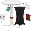CASARIA® Stehtisch mit Husse 70 cm Klappbar Schwarz Rund Produktbild-Vorschau 1