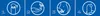 Four circular icons with numbered steps on a blue background, illustrating a process. Podgląd zdjęcia produktu