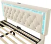 Close-up of a bed frame and headboard with LED lighting. Náhľad obrázku produktu