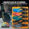 Collage of scooter locks in different colors and a partial view of a scooter. Produktbild-Vorschau