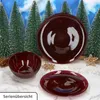 6x Suez Speiseteller Ø27cm Glas Rot Glitzer Essteller Produktbild-Vorschau 5