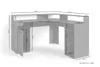 A diagram of a corner desk with dimensions indicated by lines and numbers. Produktbild-Vorschau