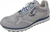 A single grey sneaker with blue accents and perforations is shown against a white background. Produktbild-Vorschau
