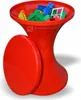 Tabouret sablier en plastique, produit poli, rouge Voir les images du produit 2