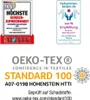 Marketing badges and certifications for a baby product. Produktbild-Vorschau