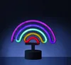 LED NEON Figur REGENBOGEN - Dekoleuchte - H: 19cm - Batterie oder USB Betrieb - stehend - bunt Produktbild-Vorschau