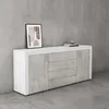 doporro Sideboard Kommode in Weiß matt und Beton 167x36 cm Produktbild-Vorschau 3
